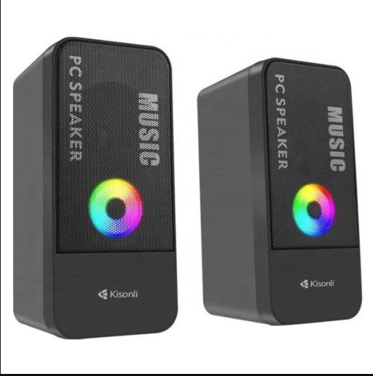 Kisonli X9 Basic RGB Wired Speaker 3W × 2 USB Powered (Black)