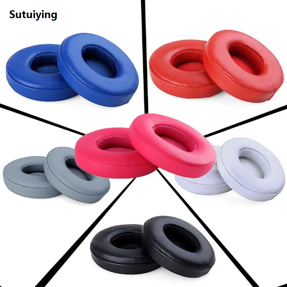 Sutuiying Replacement Earpads for Beats Solo 2 3 by Wicked Cushions Ear Original Pads for Beats Solo3 Wireless ON-Ear Headphones black/white