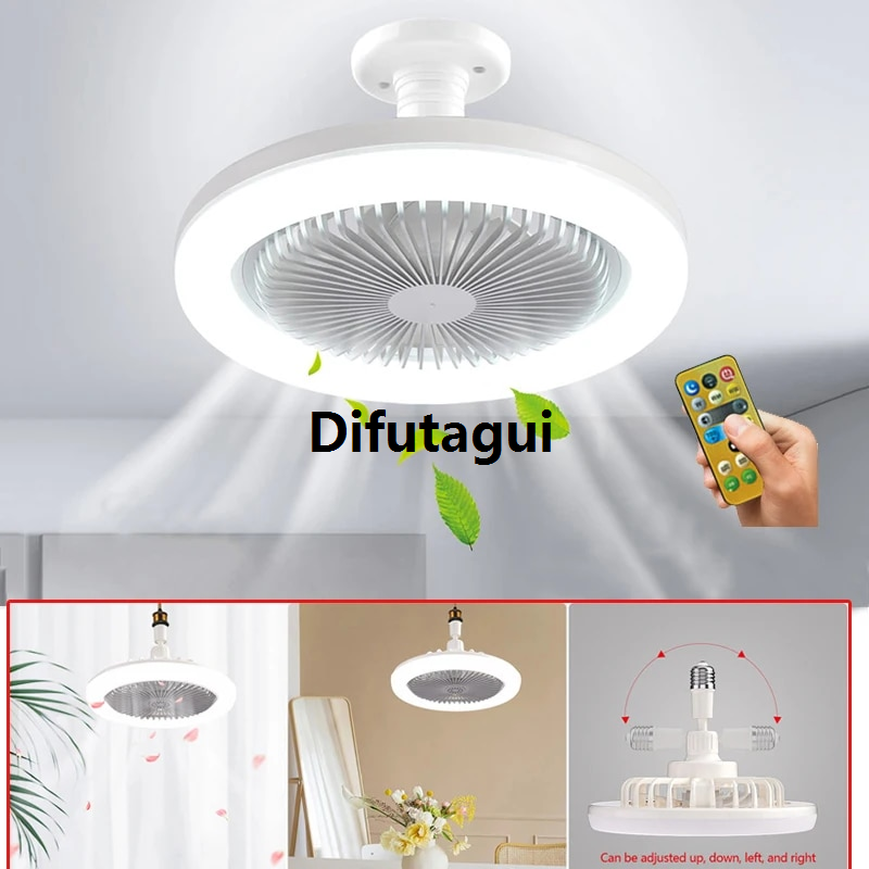 Difutagui New specials Dimmable Ceiling Fan Lamp With Remote Control Fan Lamp Modern Affordable Bedroom Decorative E27 Ceiling Lamp Electric Fan Ventilator Lamp