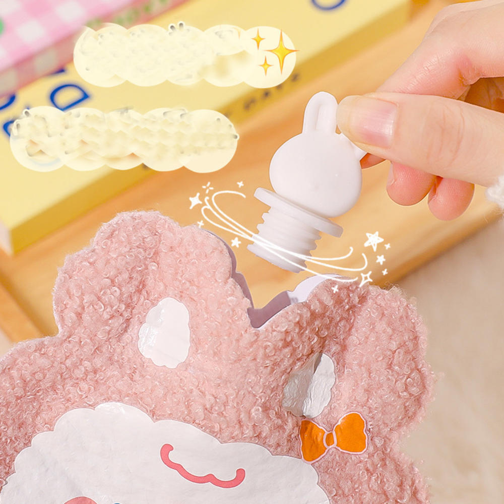 Lightweight Mini hot water bottles Adorable PVC + plush 13.5*19cm Cute portable hot water bags 350ML Hand warmer pocket for