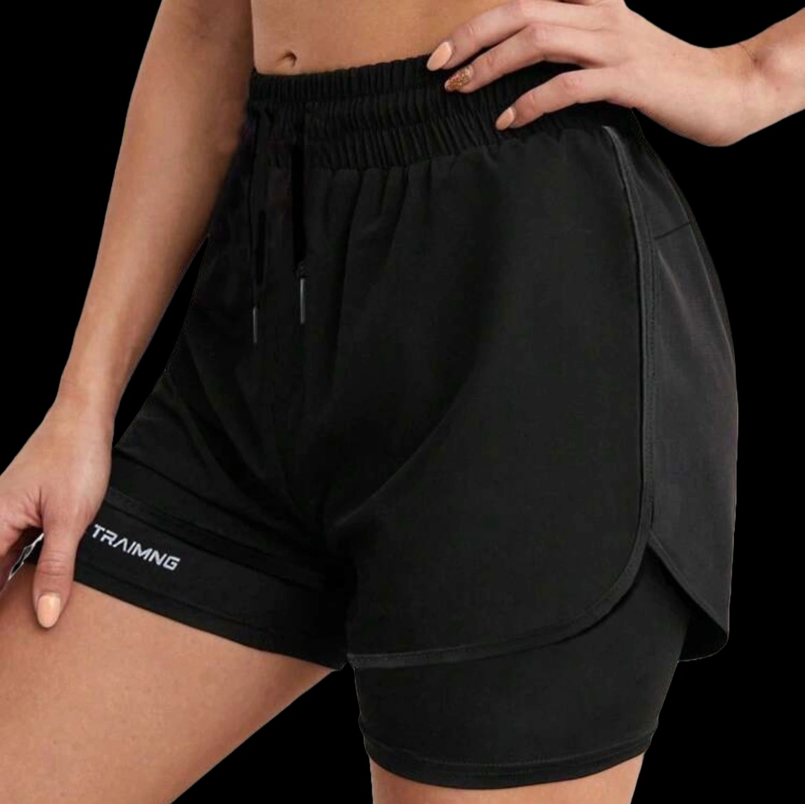 Workout Best Quality Specifications of women Half Pant With Inside Stockings 2 in 1 For Sports And Workout