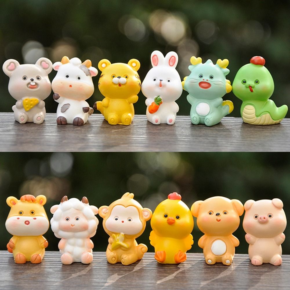 New Resin Animal Landscape Decoration DIY Cute Miniature Statue Cartoon Desktop Decoration Mini Figurines Home