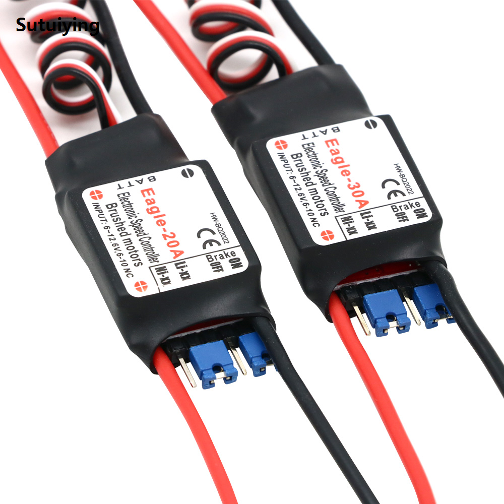 Sutuiying Rc Eagle 20A 30A 2-3S 1A/5V BEC Brushed ESC Speed Controller Portable For RC Airplane Plane 370 380 390 280 270 Model Toys