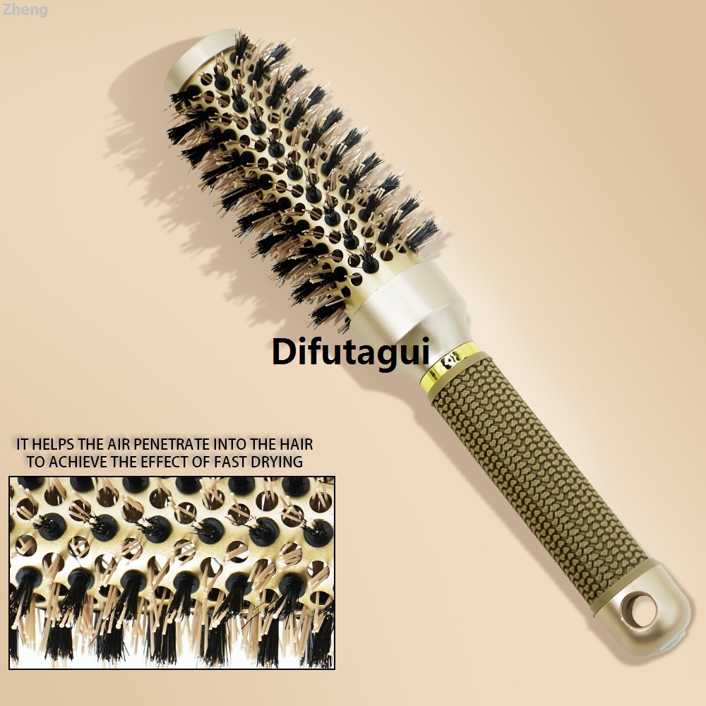 Difutagui Zheng Type tool curling iron brush salon brush, professional barber aluminum Original Bargain price tube barrel curling iron brush anti-static round roll