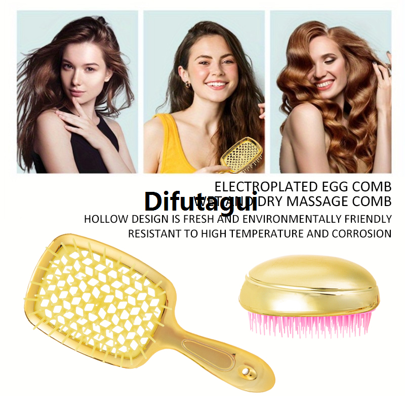 Difutagui Tools Hairdressing DIY Original Janeke Hairbrush Demelant Air Cushion Profesional 2pcs Wide Tooth Comb Magic Comb Massage Hairbrush Salon