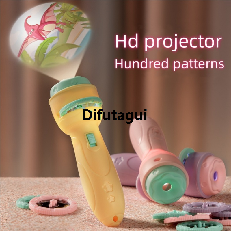 Difutagui 2025 NEW Projector flashlight Early education educational development 2025 New toy children's enlightenment luminous toy cartoon pattern projector
