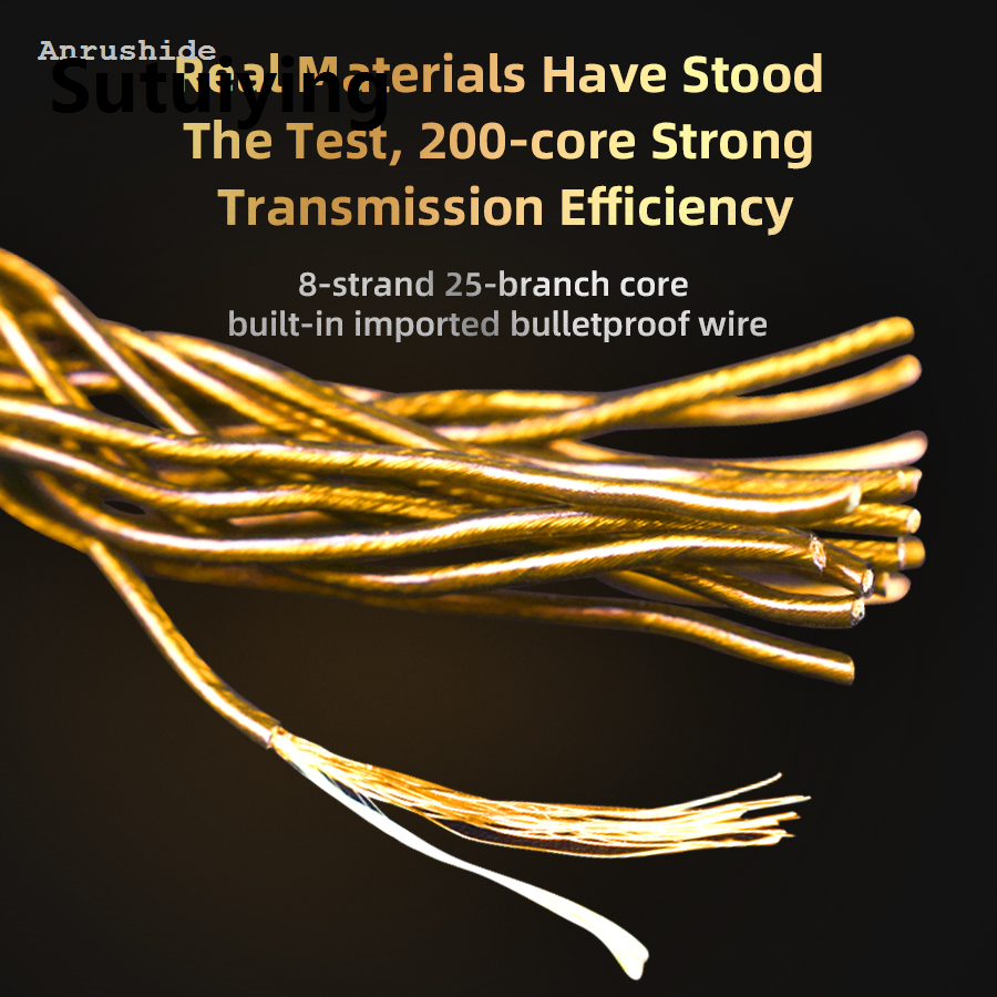 Sutuiying Profesional Anrushide QKZ T1 Earphone Cable Original QDC Copper Silver-plated Upgrade Wire Profesional 3.5mm Wired Headphone For KZ ZSN PRO X ZS10 pro EDX TRN CCA
