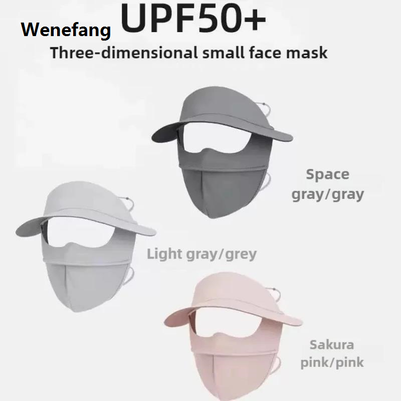 Wenefang Vinyl Mask Sunscreen Mask Summer Ice Silk Sunshade Full Face 2025 Face Kini Female Anti-ultraviolet Outdoor Cycling Hat Brims