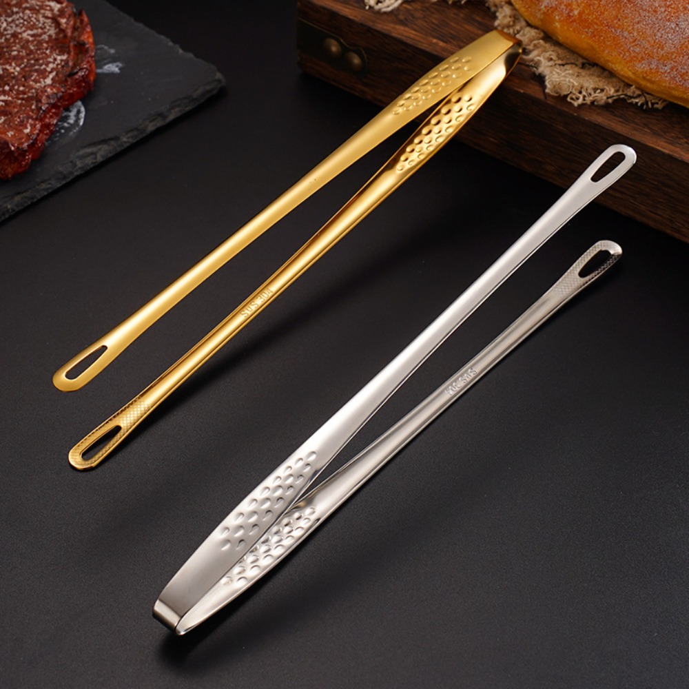 New 304 Stainless Steel Barbecue Clip Extended 8/10/12 Inch Food Tongs Non-slip Multifunction BBQ Steak Clip Camp Cooking Supplies