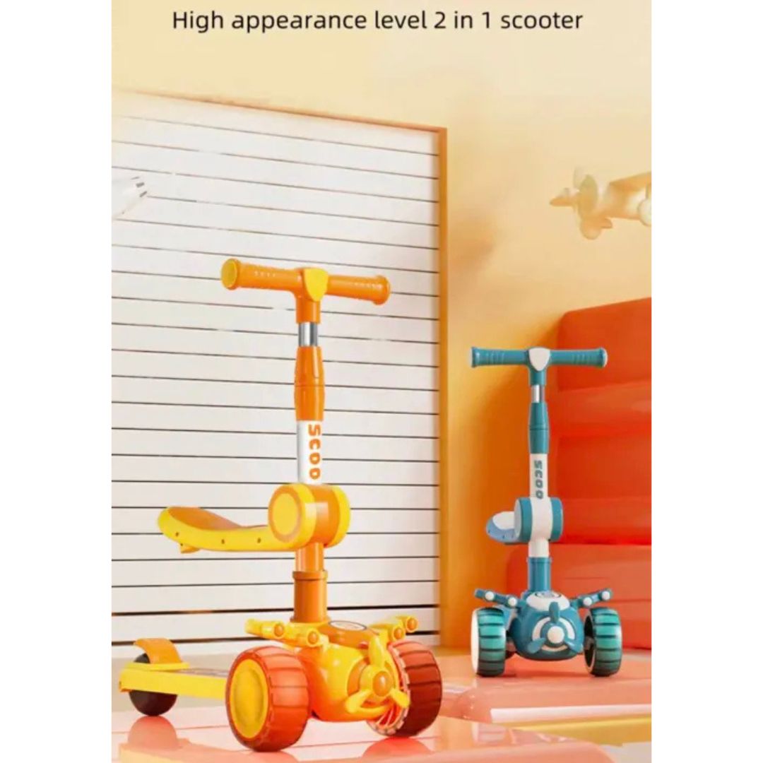 Kids Musical & Lights System 3 Wheeler Kick Push Scooter