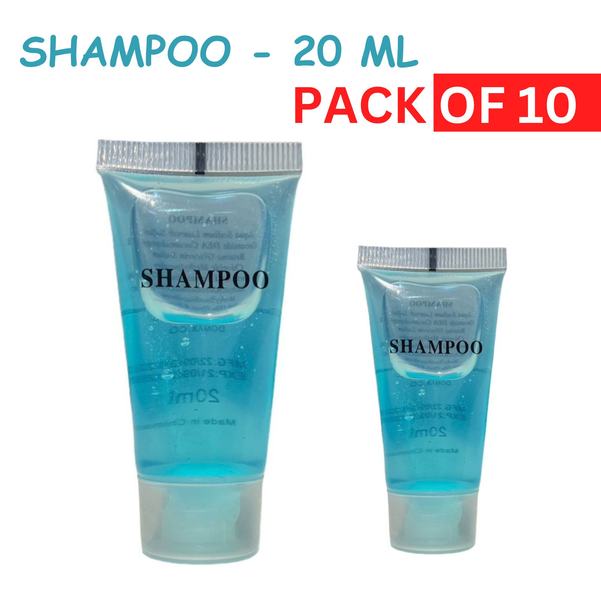 Mini Shampoo 20ml - Pack of 10 (For Hotels, Travel Accessories) Hair Shampoo / Shampoo / Travel Shampoo