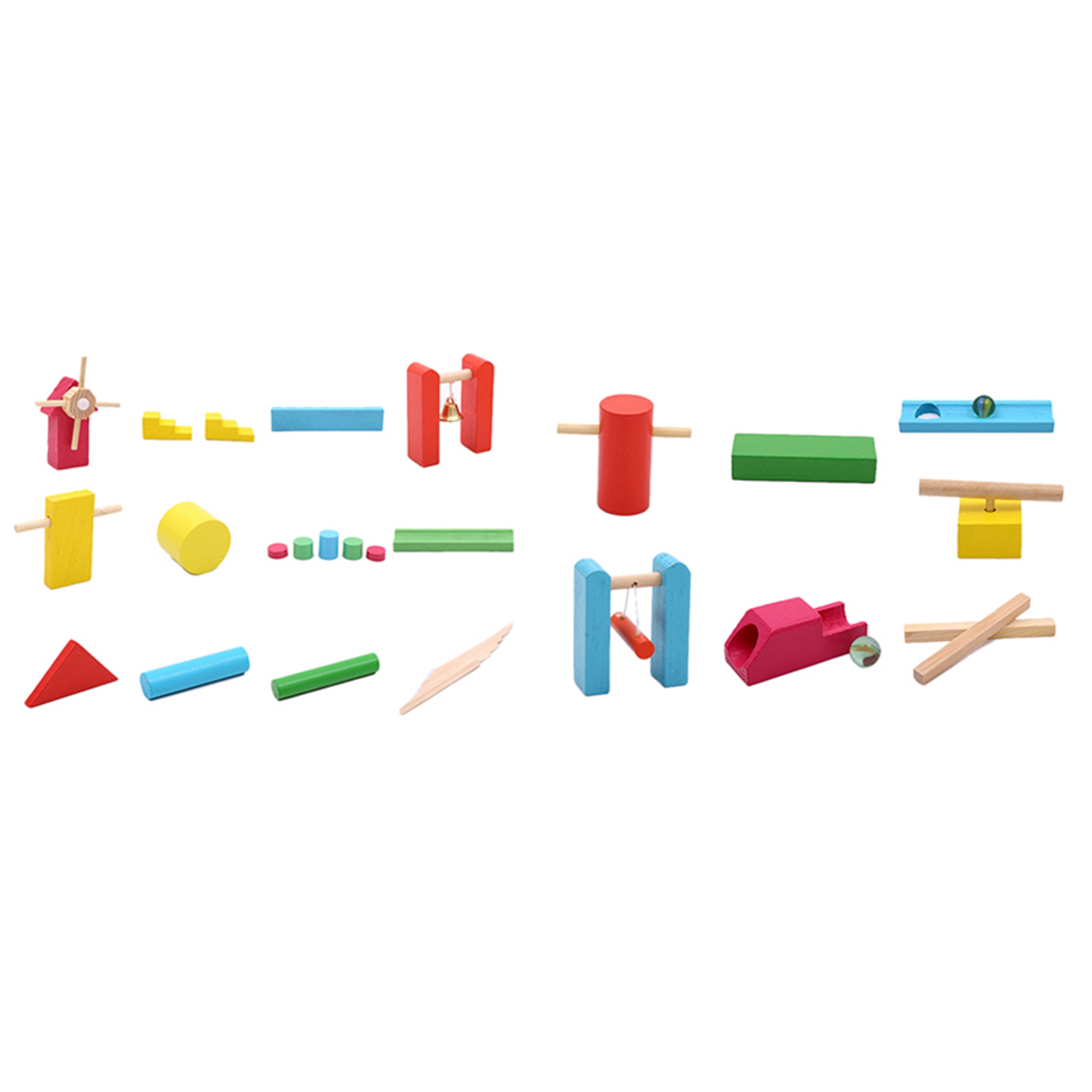 FORIDE 2 Set Kids Wooden Domino Institution Accessories Organ Blocks Rainbow Jigsaw Dominoes Educational Wood Toys, A & B