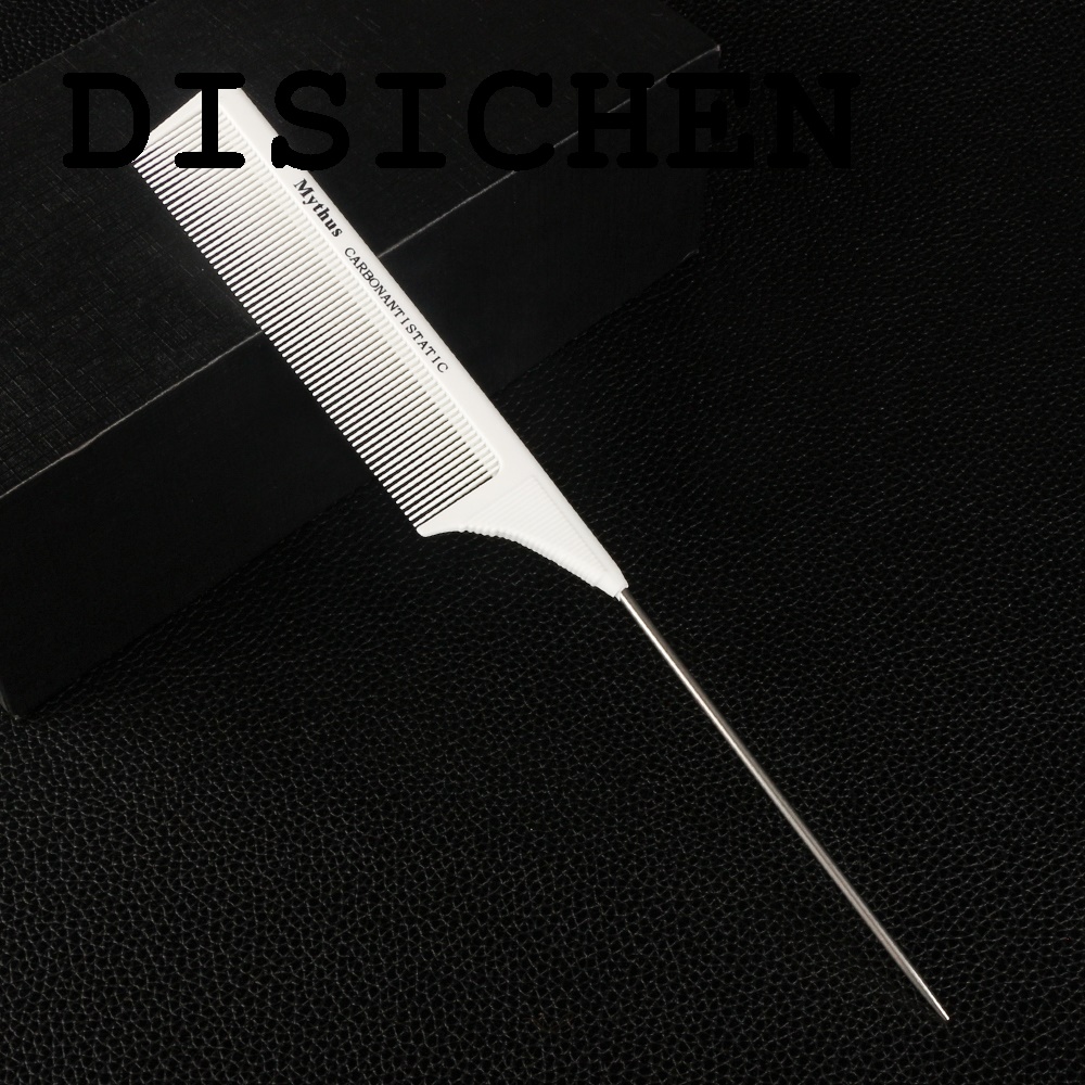 DISICHEN Sales promotion Mythus Hairdressing Carbon Comb For Haircut Barber Anti Static White Rat Tail Comb Beauty Professional Hair Styling Tools Comb
