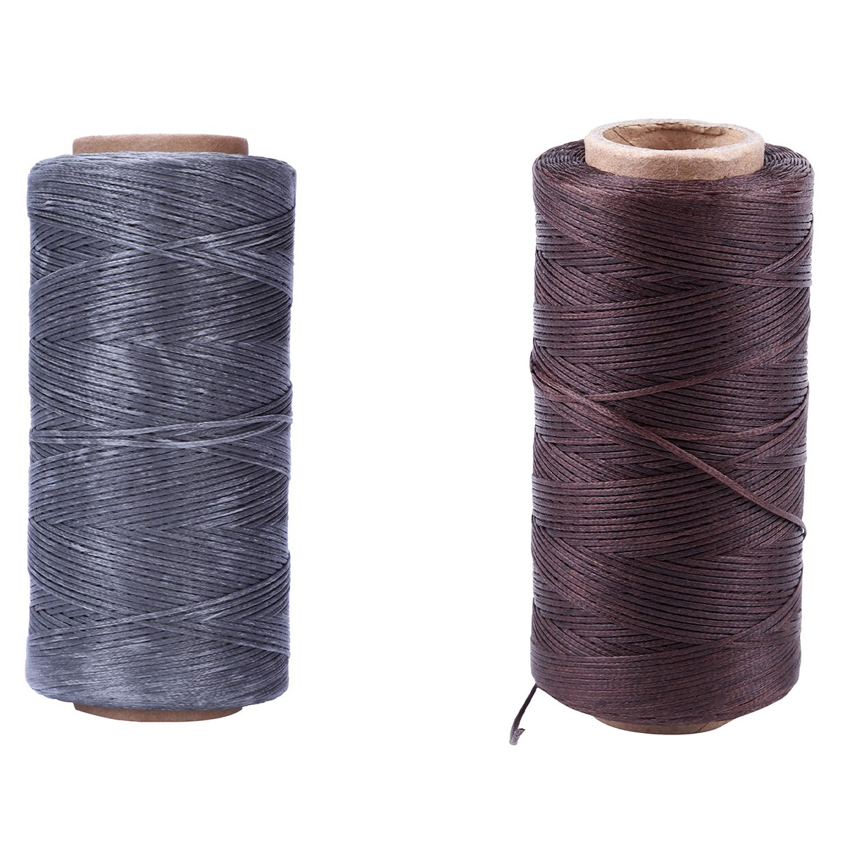 NXFDSIOZ 2x 260M 150D 1MM Leather Sewing Waxed Wax Thread Hand Needle Cord Craft DIY New Color:Dark Brown & Gray