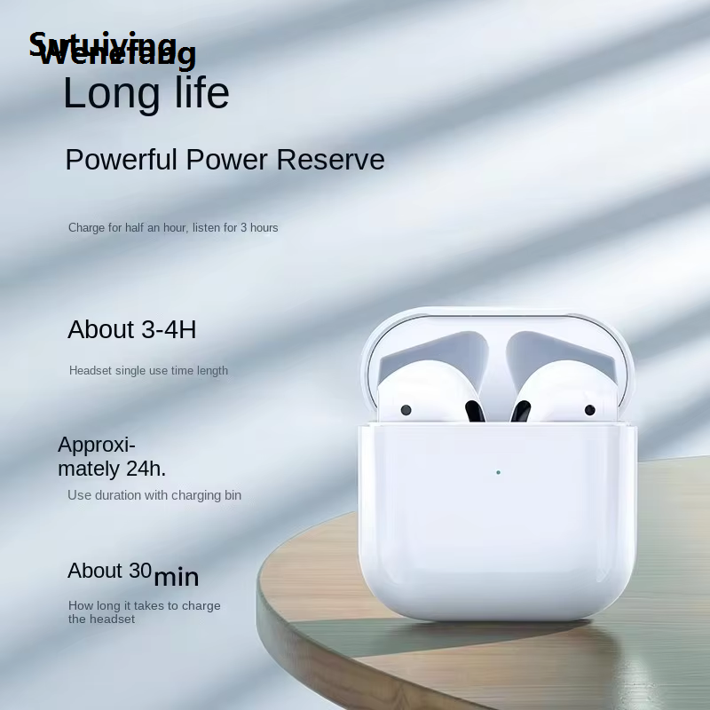 Wenefang Sutuiying Air Pro4 Original Wireless Earphones Dual In Earphones Long Standby Fashion New style Running Bass Sports Earphones with Microphone Music Earphone