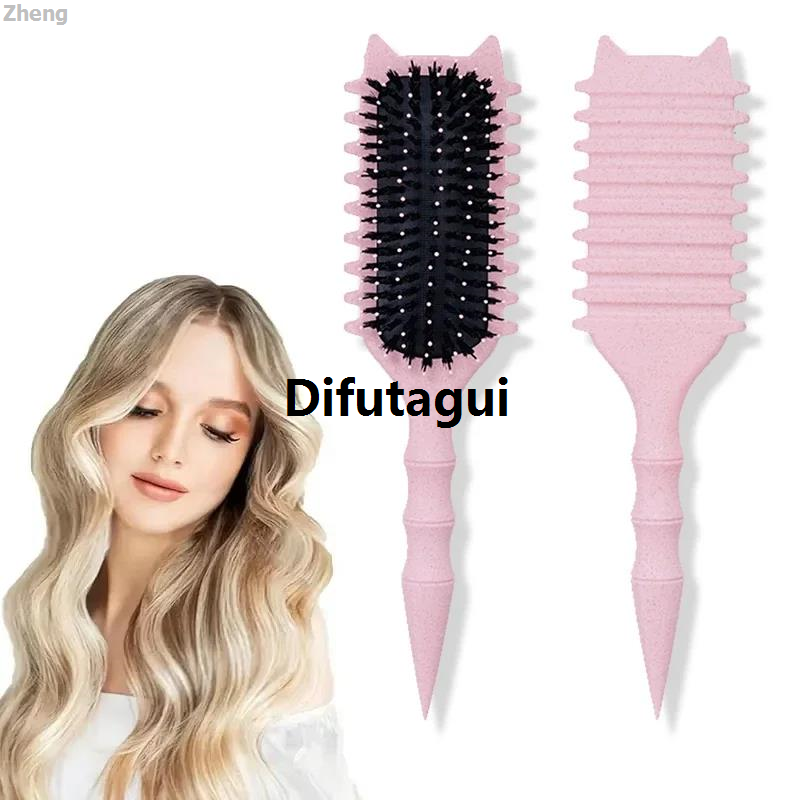 Difutagui Zheng New Cute Cat Sh Crooked Mouse 5-Piece Unknotting Styling Set: New style Curl Candy Bur Tail Comb Edge Control Brush－2025 Ear Styling Comb