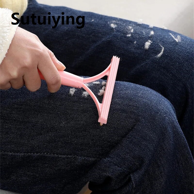 Sutuiying transparent bag Mini Lint Remover Cleaning Clothes Pet Wool Hair Brush Take Out Lint Pellet Carpet Scraper Sticky Roller Cat Dog Home Cleaner