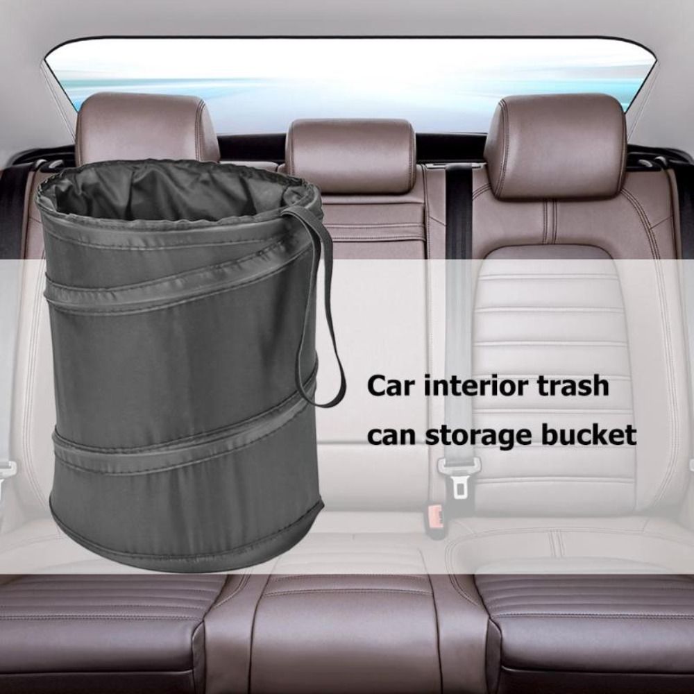 Portable Oxford Fabric Folding Trash Can Paste Style Waste Organizer Universal Garbage Can Bin Rubbish Container Auto Interior Car Rubbish Bin Car