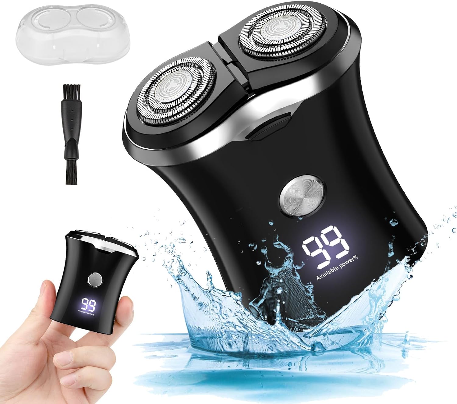 MDHL Mini Shaver Beard Trimmer | USB Rechargeable Wet & Dry Rotary Razor for Men | Compact Travel Electric Shaver