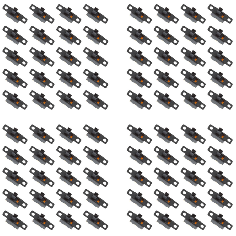 NAMUNY 60Pcs 5V 0.3 A Size Black SPDT Slide Switch for Small DIY Power Electronic Projects