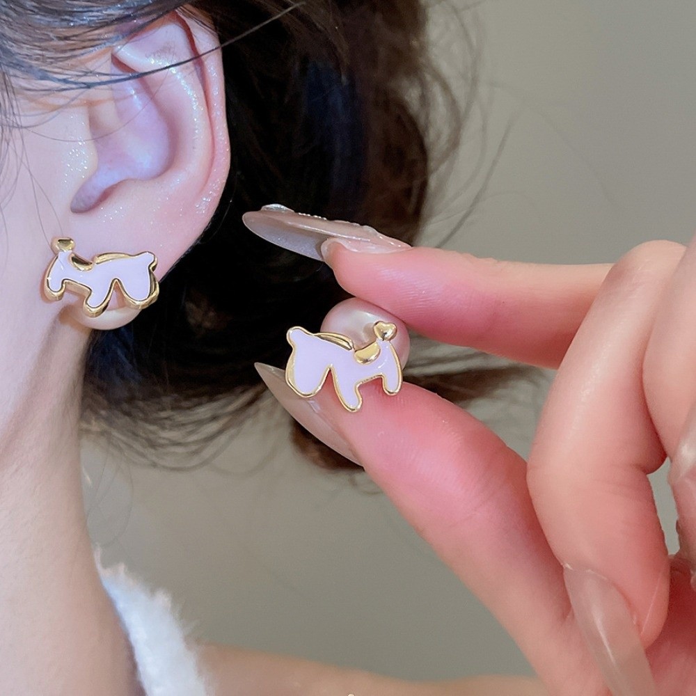 Trendy Cartoon Horse New Year Horse Earrings Chinese Style Drip Oil Red Pony Earrings Fashion Jewelry Elegant Horse Mascot Ear Studs Woman