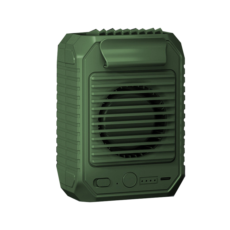 1Set M22 Outdoor Hanging Waist Fan Portable Charging+Cooling Waist Hanging Fan Green