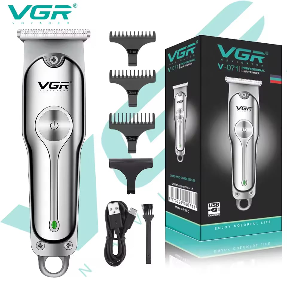 VGR V-071 Professional Cordless Rechargeable T-Blade Clipper Hair Trimmer For Men
