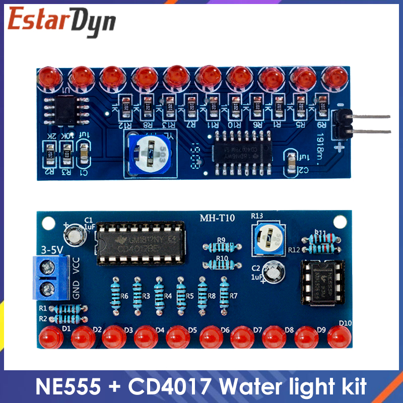 Smart Electronics Kits Ne555+CD4017 Light Water Flowing Light LED Module DIY Kit Learn Electronic Principles Children's Lab