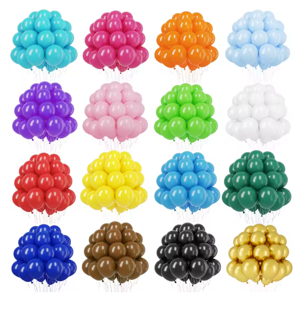 100 pcs Round Latex Balloons For Party Decoration (1 Packet)