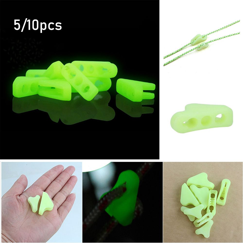 5/10Pcs Triangle Awning Wigwam Adjuster Anti-slip Tool Outdoor Tent Accessories Tightening Hook Fluorescence Ropes Stopper Wind Rope Buckle