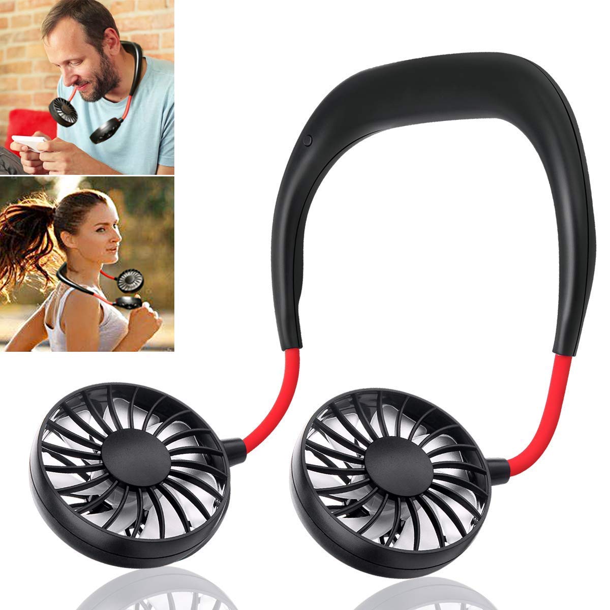 360 Degree Adjustment Hands Free Portable Neck Fan | Mini USB Personal Fan | Rechargeable lithium battery