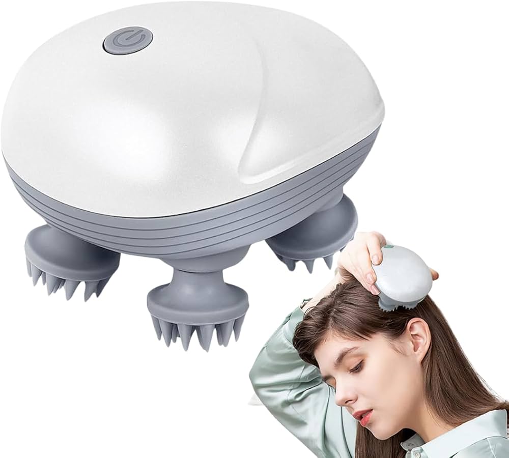 Scalp Massager, Rechargeable Electric Head Kneading Massager, 3 Speed Modes, Handheld Portable Head Scratcher Massager