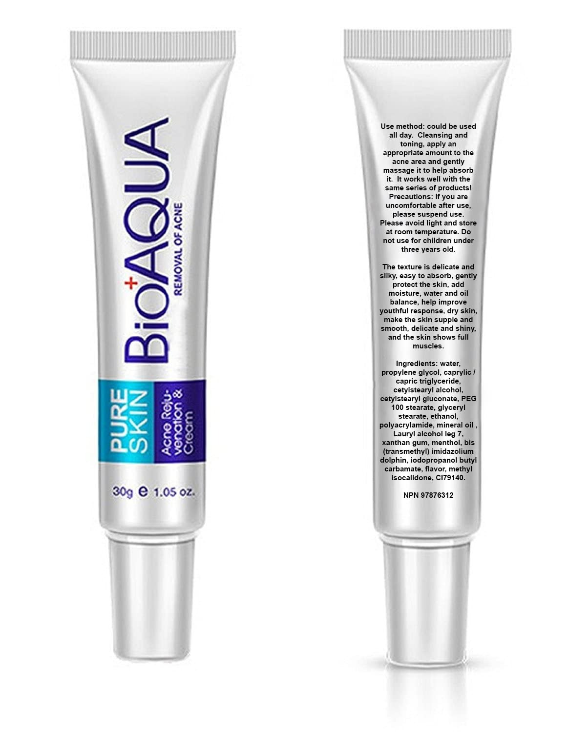 BIOAQUA Pure Skin Cream Face Skin Care Acne Anti-Wrinkle Removal Cream-30G