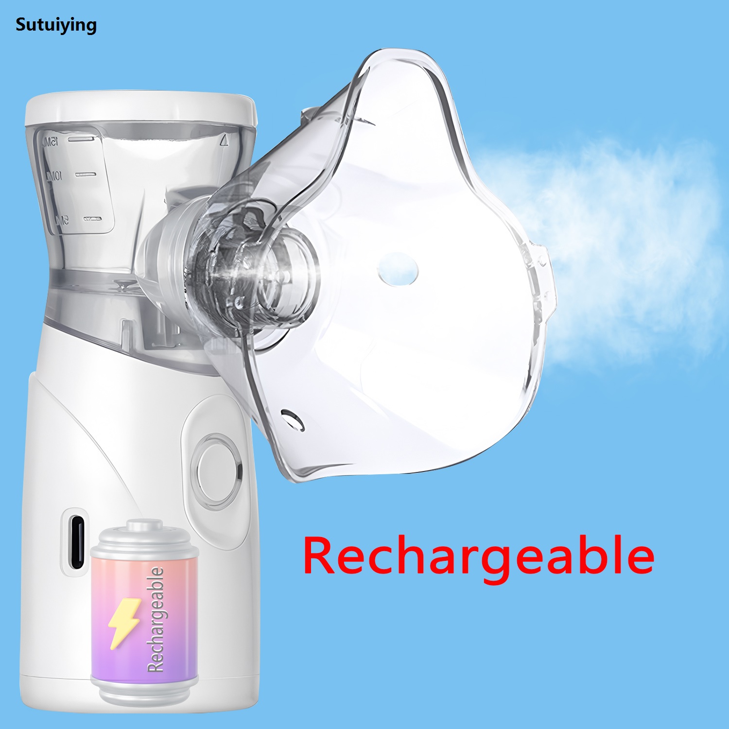 Sutuiying New Handheld Mesh Nebulizer Portable Health Monitoring Tool Nebulizer Inalador Smart Nebulizador