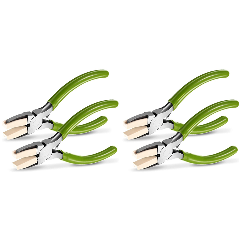 NAMUNY 4 Packs Nylon Nose Pliers Double Nylon Jaw Pliers Carbon Steel Jewelry Pliers DIY Tools for Jewelry Making and Crafts