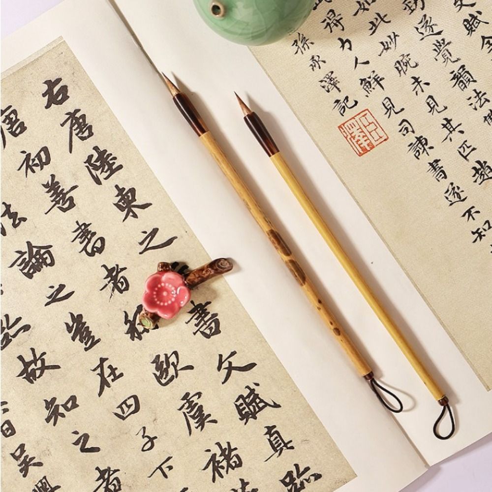 Traditional Chinese Calligraphy Brush Oil Painting Wolf hair Scriptures Writing Brush High-end Bamboo Art Paint Brush Watercolor