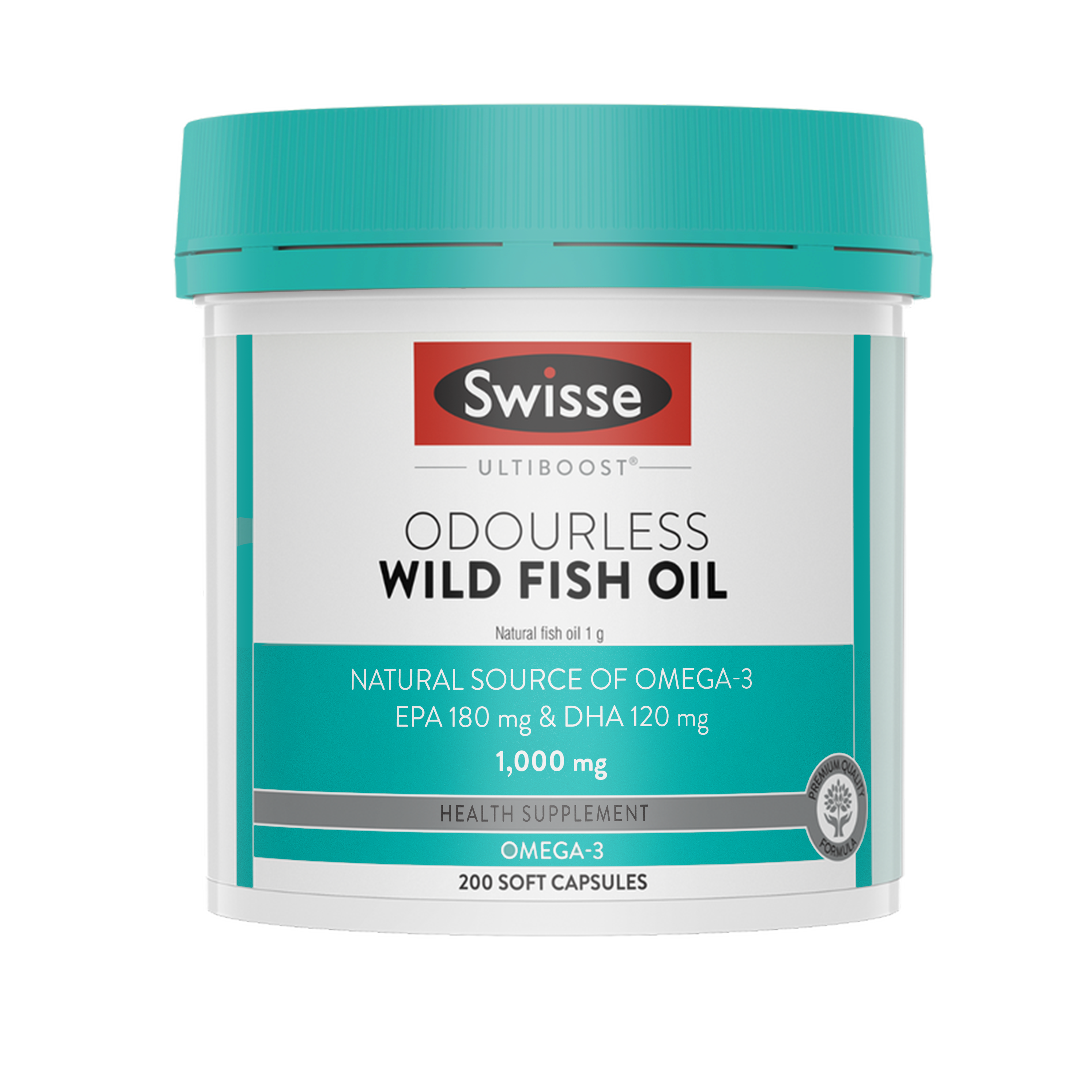 Swisse Australia Fish Oil Omega 3 1000mg 200 Soft Capsules with 180mg EPA and 120mg DHA