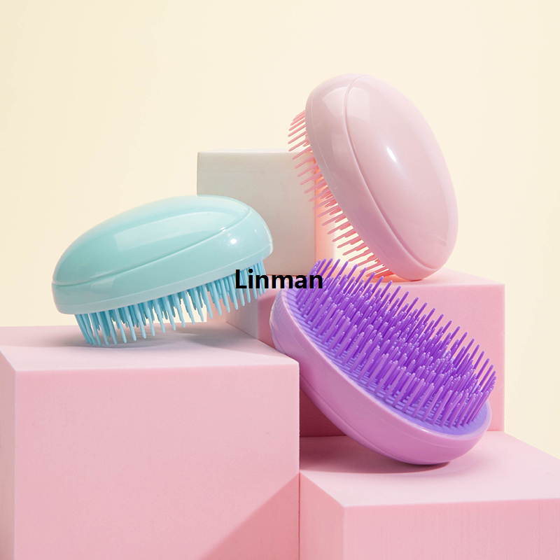 New Mini Detangling Hair Brush Egg Round Shape Hair Brushes Anti-knotting Hair Smoothing Combs Anti Static Massage Hair Care Tools