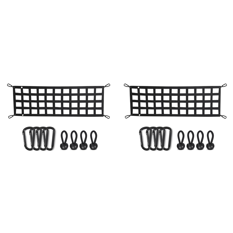 OYPFXMI 2X Car Trunk Organizer Net Protection Pickup Truck Bed Cargo Mesh Net Cargo Storage Netting Divider Accessories