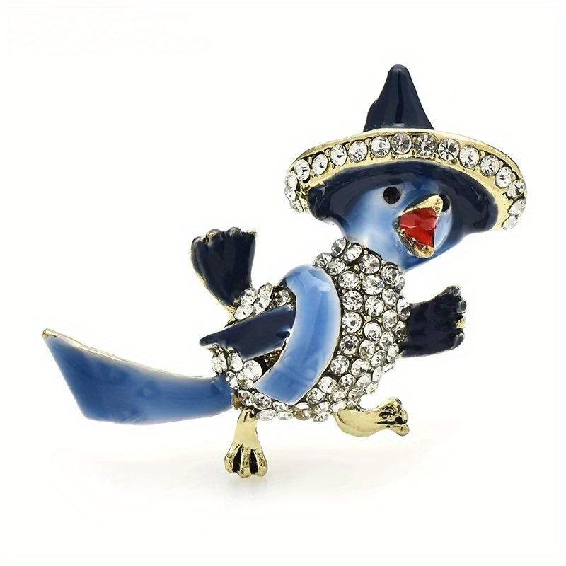 Cute Cartoon Lovely Duck Brooches Women Unisex Enamel Rhinestone Lovely Animal Badges Party Wedding Casual Brooch Pins