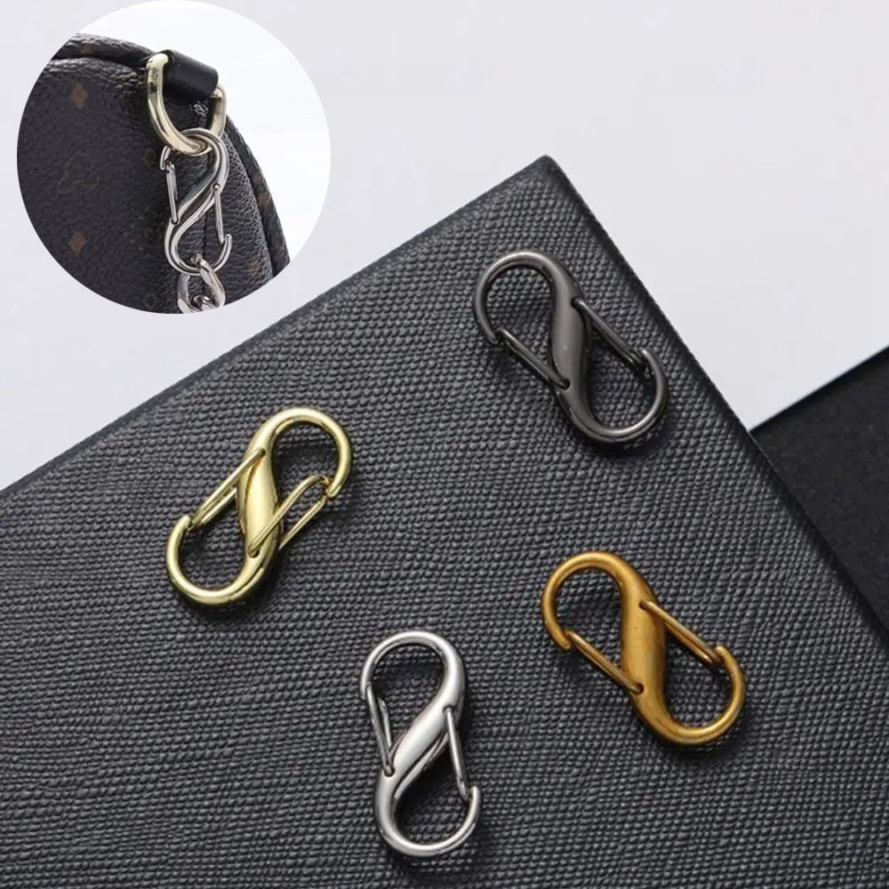 1/5Pcs Durable Removable Chain Bag Adjustment Buckle Bags Accessories DIY Metal Double Buckle S Shaped Shortening Artifact Key Spring Buckles