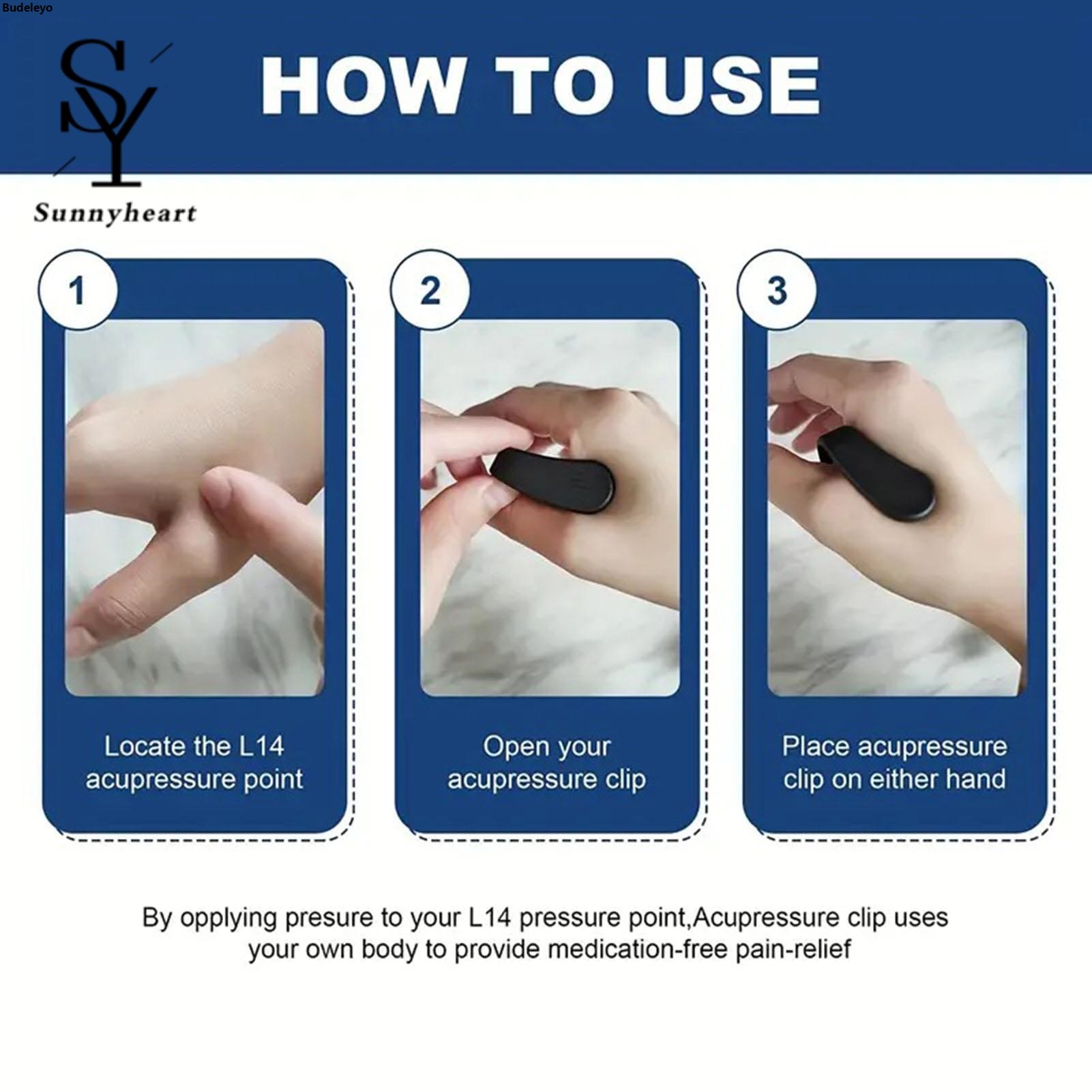 BudeleyoSunnyheart Acupuncture Point Pain Relief Tool Portable Acupressure Hand Clip for Migraine Relief Tension Headache Massage Tool for Men Women 2pcs Set Natural Headache Remedy Acupressure Clip Bargain price
