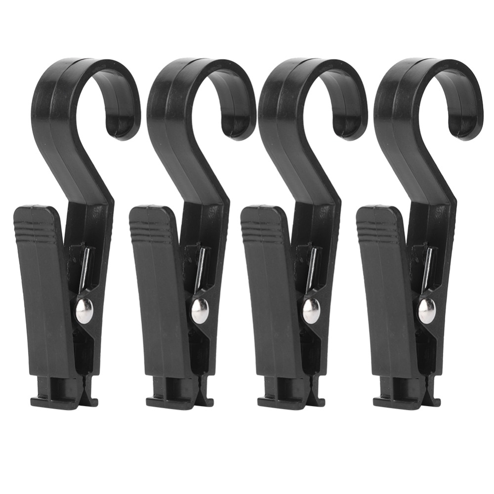 10 Pcs Durable Plastic Multipurpose Hanging Clips Lightweight Black Tent Tarp Hook Clips Storm Proof Lockable Tent Canopy Clips Outdoor Activity
