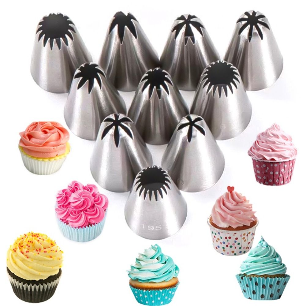 Multifunctional Stainless Steel Cream Nozzles DIY Heat Resistant Cake Decoration Tip Cake Decorating Spiral Baking Tool