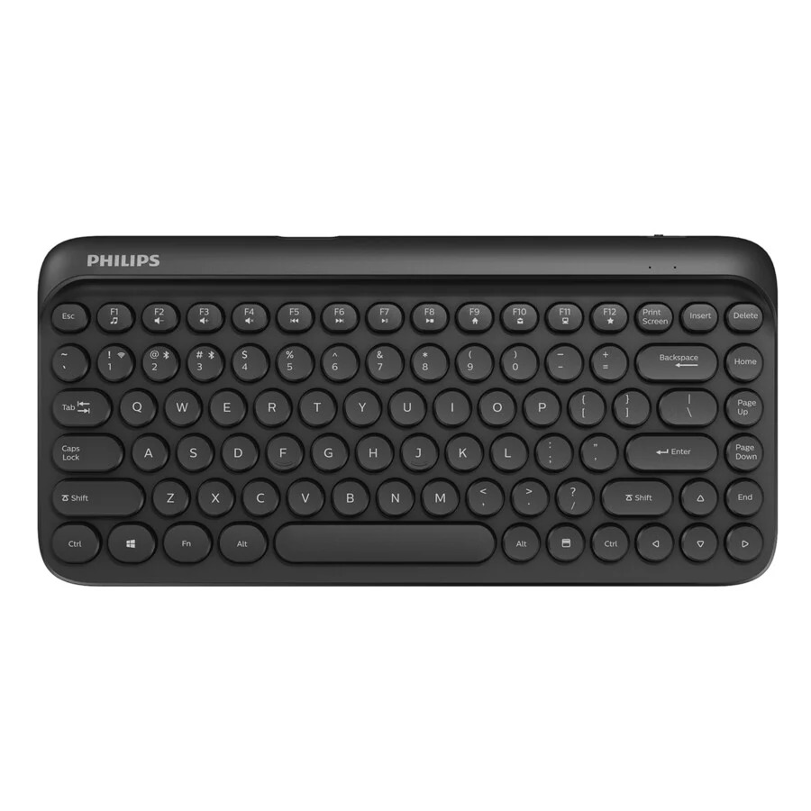 Philips Bluetooth Keyboard Wireless Supports Multi Devices K624 For Laptop, Desktop, Tablet, and Phone Black