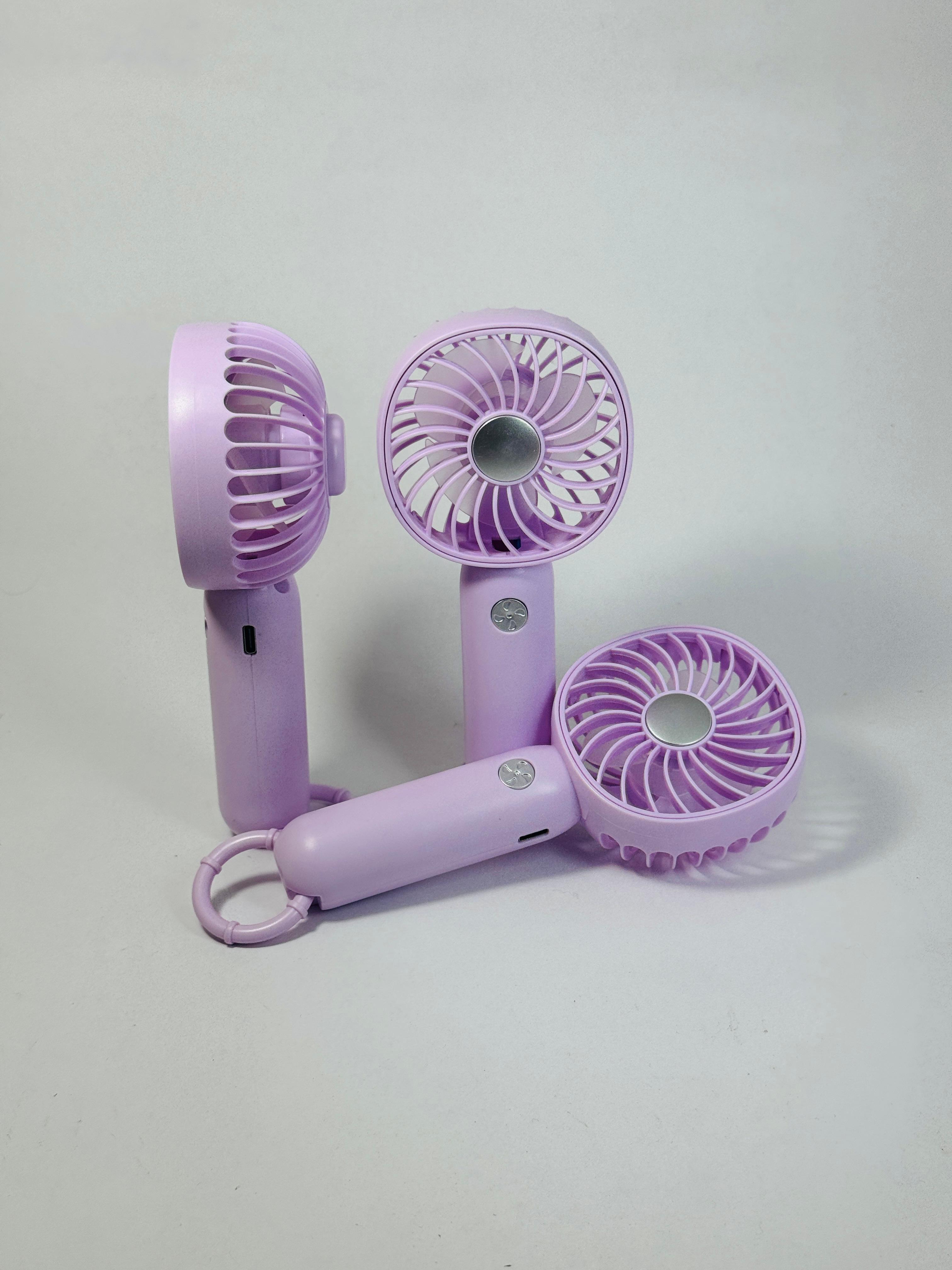 Rechargeable Portable Fan - Hand Held & Stand Mini Fan, 3 Speed Modes USB