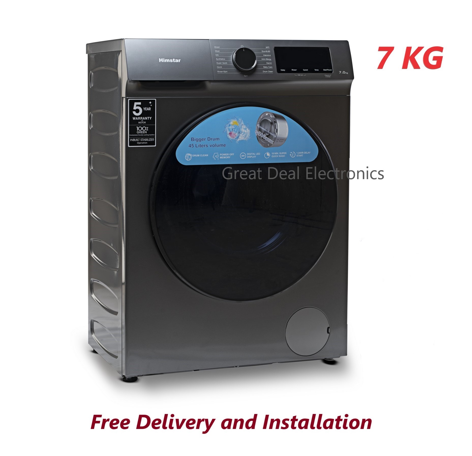 Himstar 7 KG Front Load Washing Machine HW‐75FXQUTI/GZ