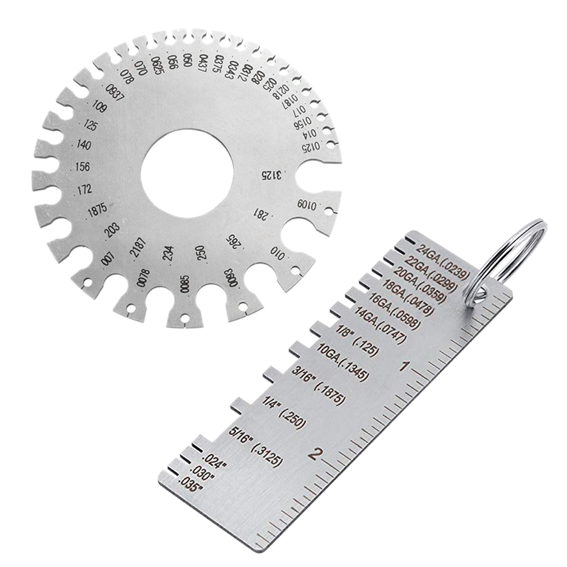 NAMUNY 2 Pack Steel Welding Gauge Welding Gauge Inspection Tool Wire Sizes Thickness Gauge