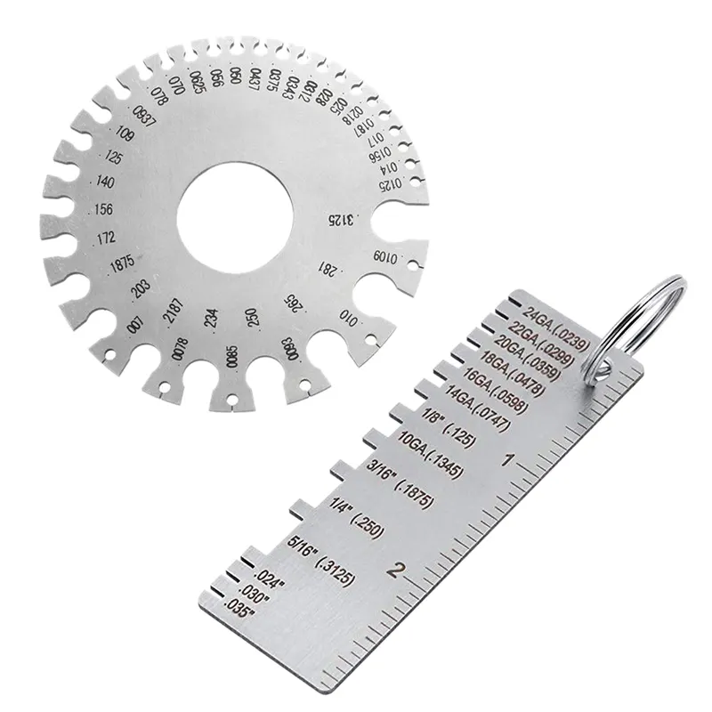 NAMUNY 2 Pack Steel Welding Gauge Welding Gauge Inspection Tool Wire Sizes Thickness Gauge
