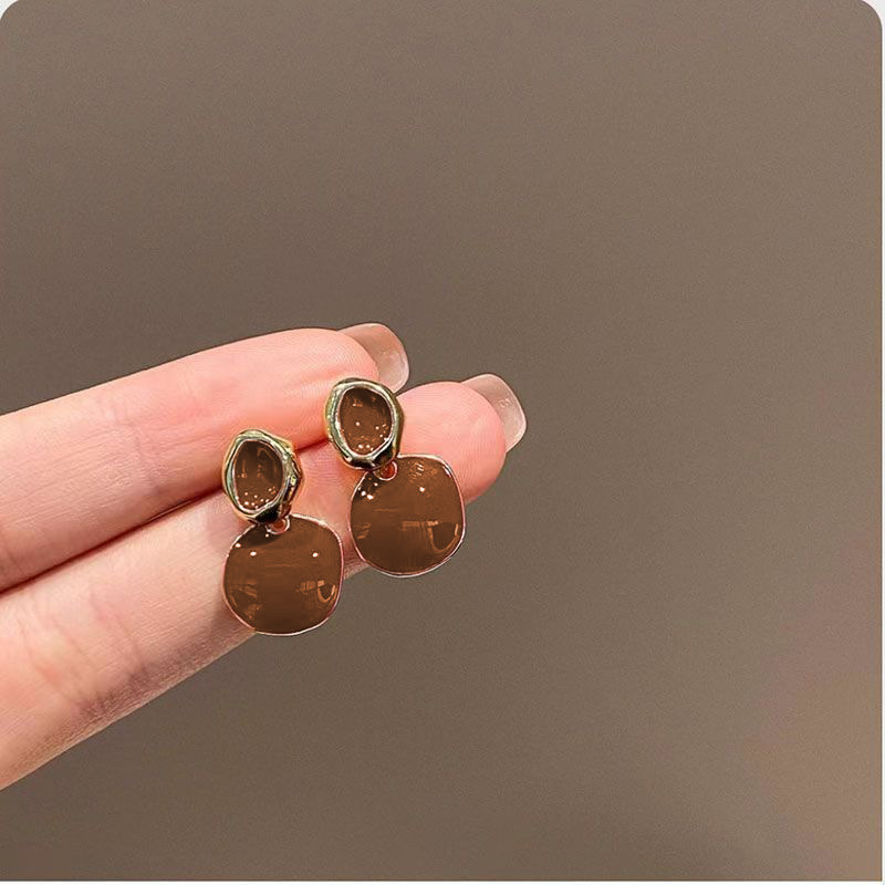 【Special offer】Niche Unique Design Sense Autumn and Winter Earrings Women's Light Luxury High-end Sense Bracelet brown Earrings 2025 New Arrival Earrings